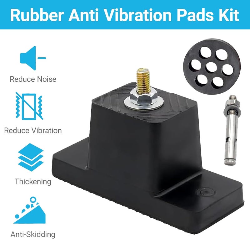 GnDaYoug 4 Pack Heavy Duty Anti Vibration Pads for Mini Split Air Conditioner , Rubber Vibration Isolator Mounting Brackets with Expansion Screws and Shock Absorbing Pads, Fits HVAC, Central AC Air Compressor - Image 3